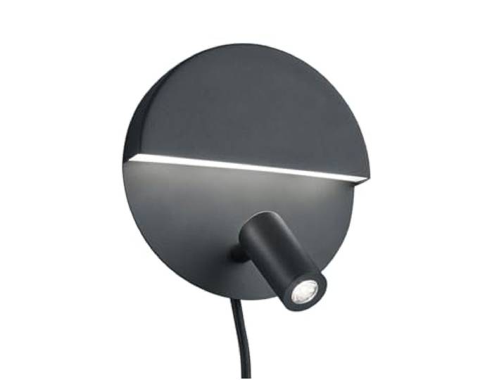 Trio Leuchten LED Wandleuchte Mario 222370232, Metall Schwarz matt, inkl. 6 Watt LED + 2,3 Watt LED, 222370231