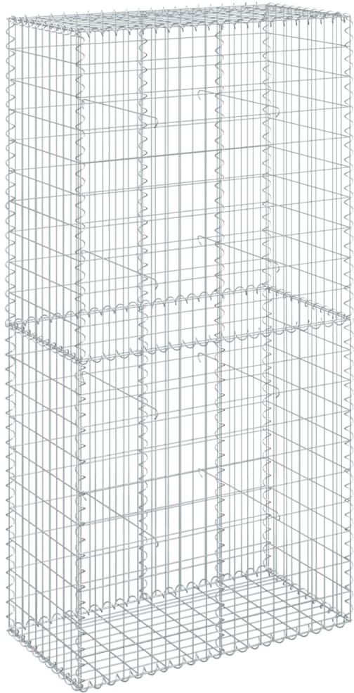 vidaXL Panier gabion avec couvercle 100x50x200 cm fer galvanisé
