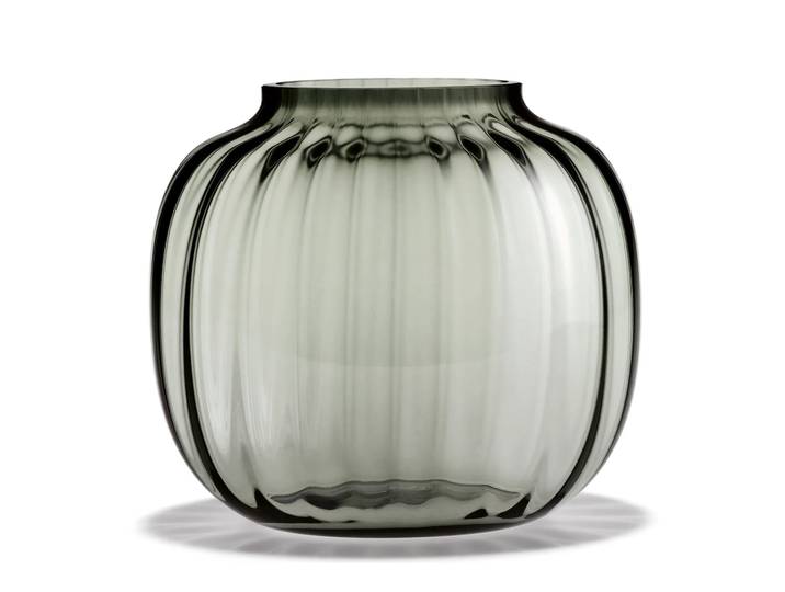 Holmegaard Vase Primula oval 17,5cm Smoke