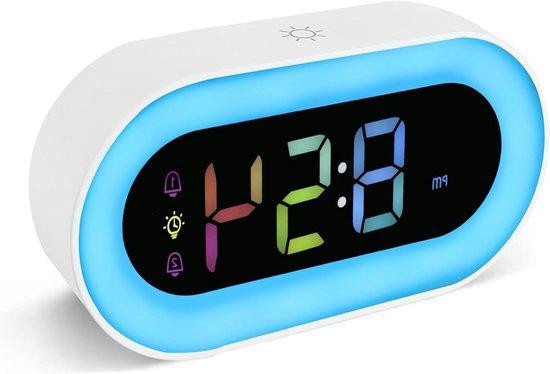 Seutgjie Digitale Kinderwekker met LED en RGB Verlichting - Wit