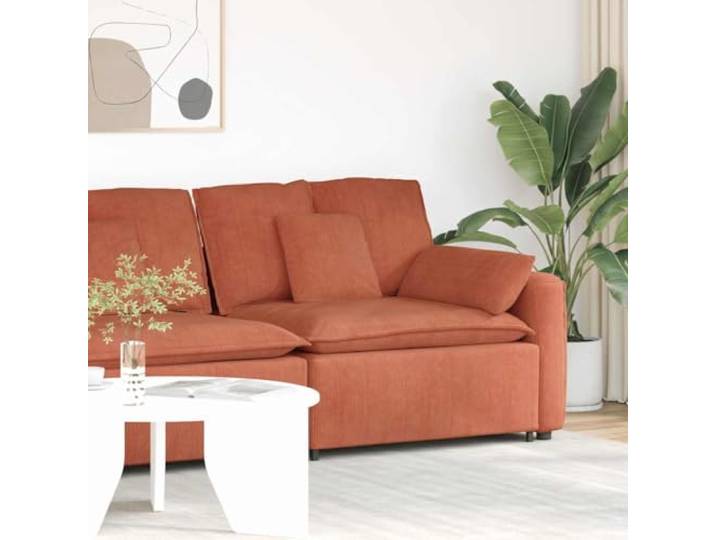 LPERTGFHU Modulares Sofa mit Armlehne & Kissen, Cordstoff, Rot-Orange Platzsparendes Eckmodul, Individuell kombinierbar, Stabiler Metallrahmen
