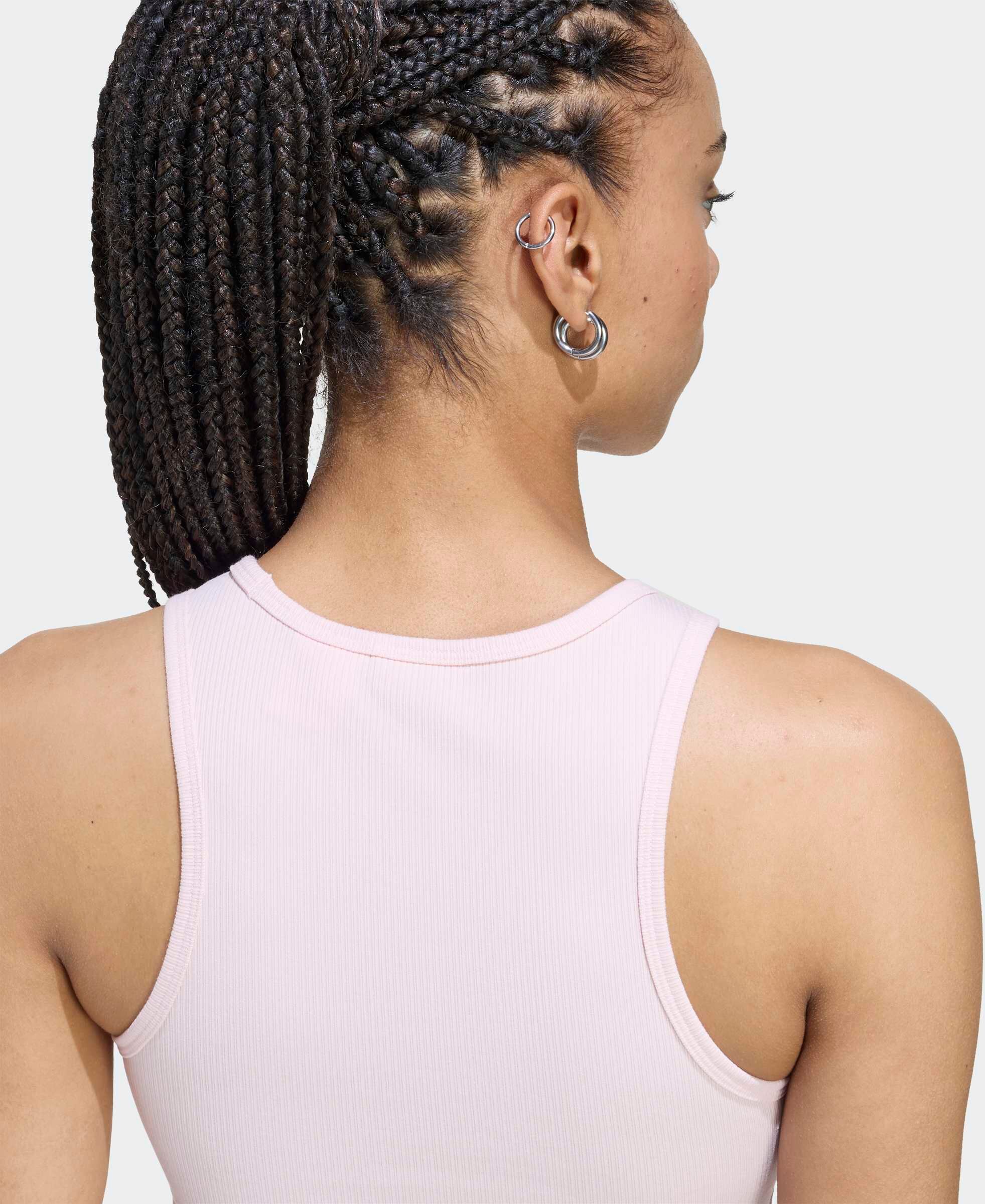 Tanktop ADIDAS ORIGINALS "ESSENTIALS RIBBED", Damen, Gr. XS, sandy pink, Obermaterial: 46% Baumwolle, 45% Viskose, 9% Elasthan, Rundhals, Tops Tanktop, für Erwachsene sandy pink XS