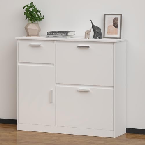 Milton & Oldbrook Multifunctionele schoenenkast Bolzano met lade en opbergvak - Wit