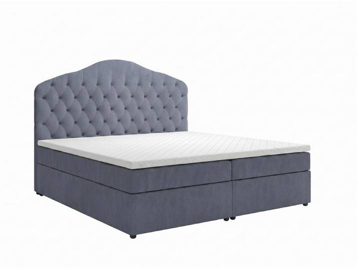 JVmoebel Boxspringbett Großes graues Boxspringbett 200 x 200 Schlafzimmermöbel, Made in Europa