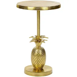 BEISTELLTISCH Aluminium gold Ananas-Design rund 29 cm Pannouvre