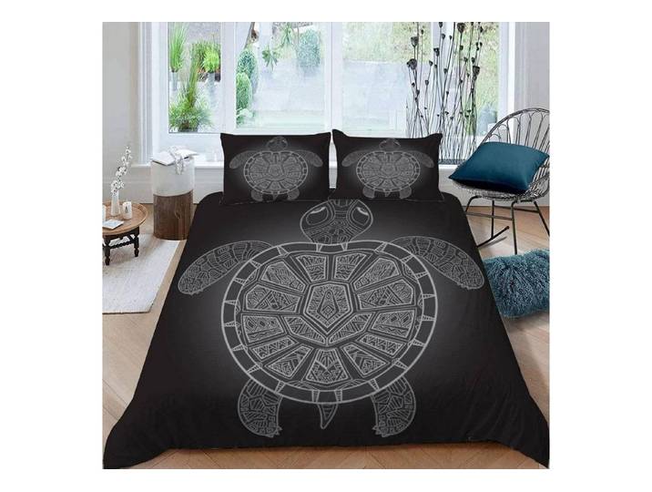 LuxusKollektion Kinderbettwäsche Bettwäsche-Set 155x220 Schildkröte 3D grau 3-teilig