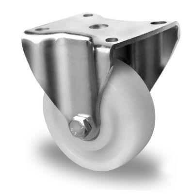 CASCOO Bockrolle V0Z0, mit Rad-ø 100 mm x B 37 mm, Polyamid-Felge, Polyamid-Lauffläche, natur/weiß, Doppelkugellager, bis 500 kg