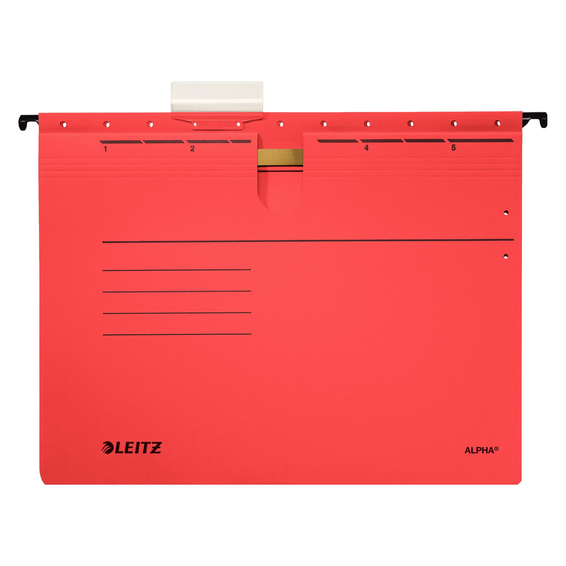 Leitz ALPHA Hängehefter, A4, kaufmännische Heftung, rot (A4, 1x) (1984-00-25)