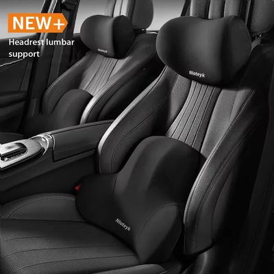 Inspired Living ErgoComfort Memory Foam Car Neck & Lumbar Support Pillow black Suit B