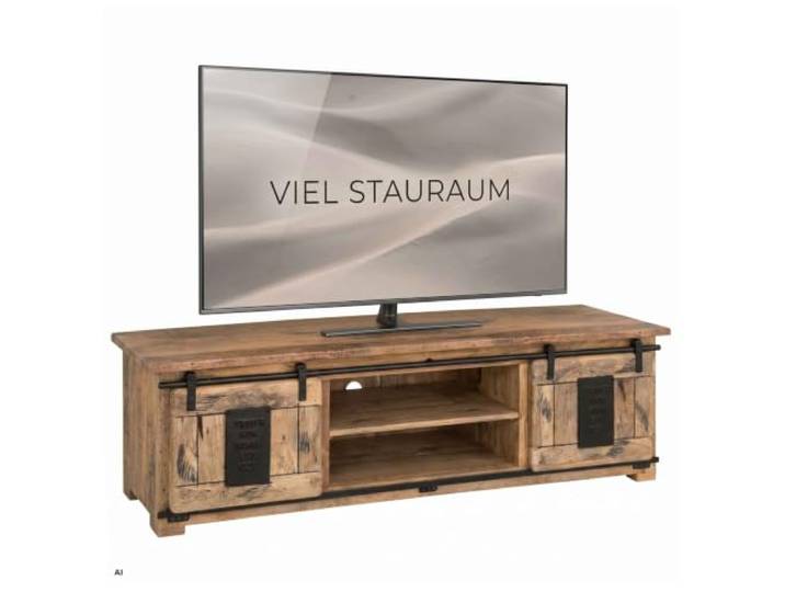 MR.DEKO TV-Schrank Florenz TV Lowboard Wohnzimmer Fernsehtisch 180x55x50cm Mangoholz Möbel