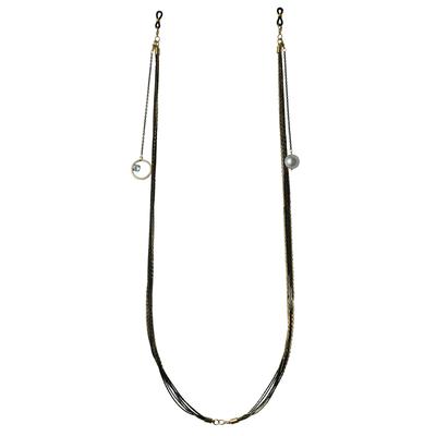 Collierkettchen STEUER "Brillenkette", bunt (mehrfarbig), Halsketten, Damen, 85cm, Metall, L: 85