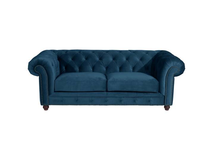 Max Winzer Chesterfield-Sofa Orleans, Petrol, Holz, Buche, Uni, 216x77x100 cm, Goldenes M, Made in Europe, Wohnzimmer, Sofas & Couches, Sofassofas