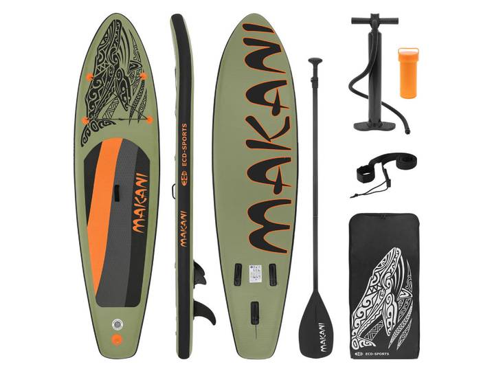 ECD-Germany Stand UP Paddle Board Makani Olive, Olivgrün, Kunststoff, Wasser/Strand/Meer, 80x15x320 cm, Freizeit & Co, Pools & Wasserspaß, Stand Up Paddle