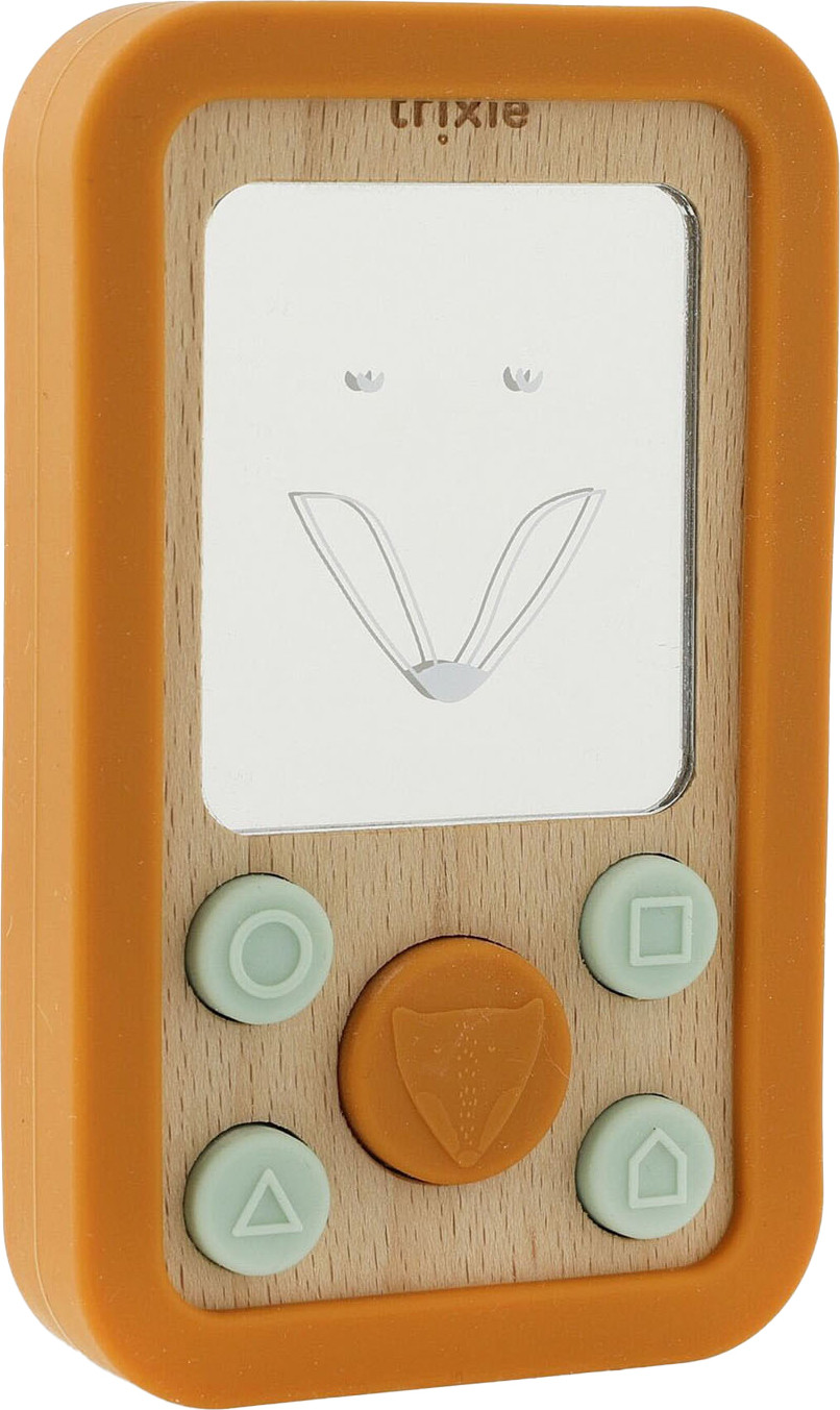 Trixie houten babytelefoon met siliconen sensorisch speelgoed Mr. Fox