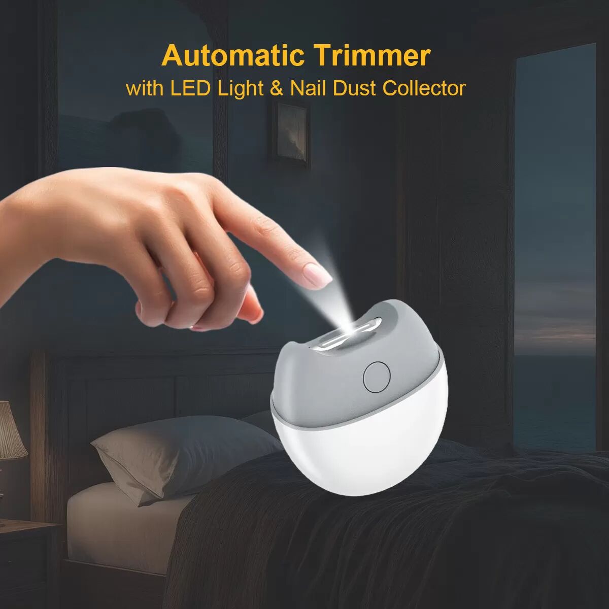 INF Elektrischer Nagelknipser & Schleifer: Automatischer Trimmer mit LED-Licht & Nagelsammler