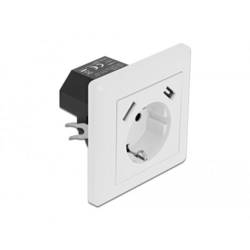 Delock 11473 Einbau-Steckdose mit USB-Ladeausgang Weiß