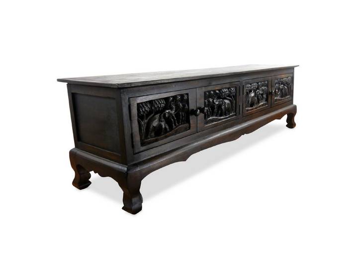 livasia Sideboard Sideboard Massivholz Akazie 155x40x45cm handgeschnitzt aus Thailand