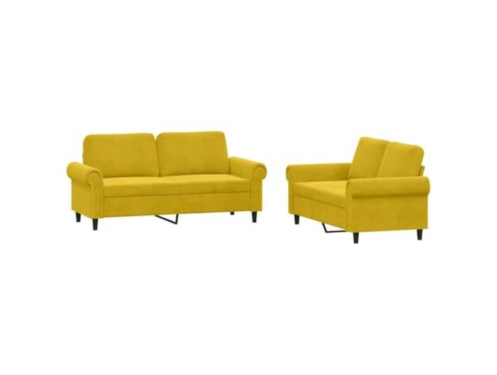 GHVBNMF 2-tlg Sofagarnitur mit Kissen Gelb Samt 2-Sitzer Couch Set Samtweiches 2er Couch Set inklusive Kissen bringt eleganten Komfort und gelbe Farbakzente in Ihr Wohnzimmer oder Büro.