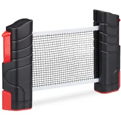 Relaxdays 2 x Tischtennisnetz ausziehbar Weiß,Rot,Schwarz