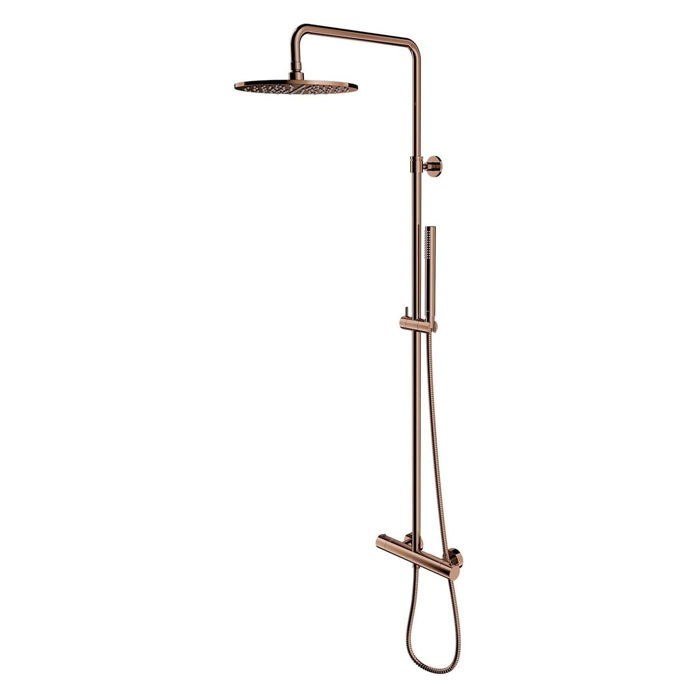 Omnires Y-Thermostat-Wandbrauseset mit Regenduschkopf aus Kupfer (Y1244SUCP)