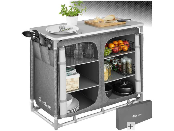 Aluminium Campingküche 97x47,5x78cm - grau