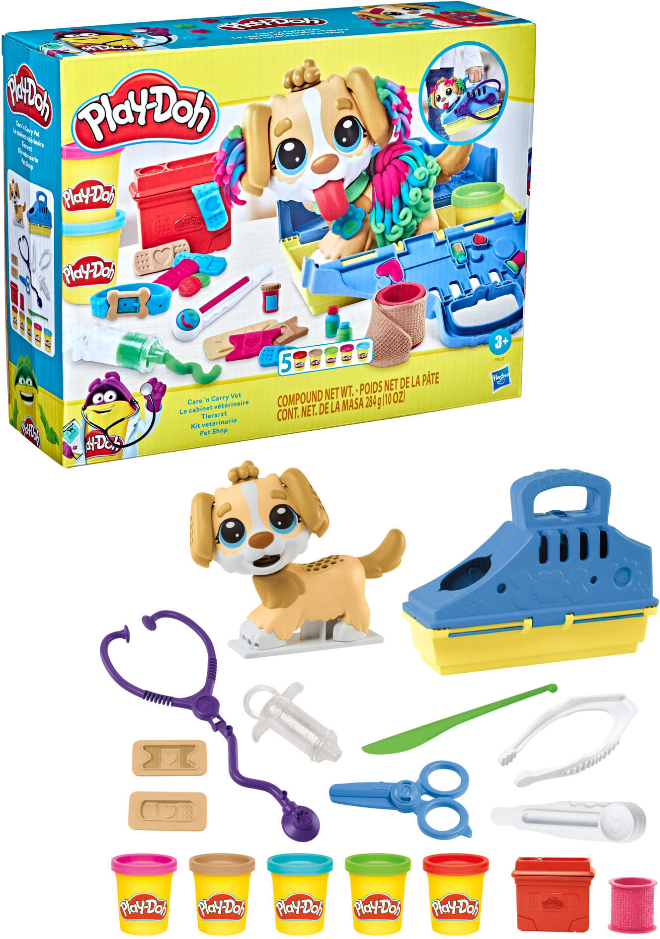 Knetform-Set HASBRO "Play-Doh Tierarzt", bunt, Kneten, Kinder, Knetform-Set