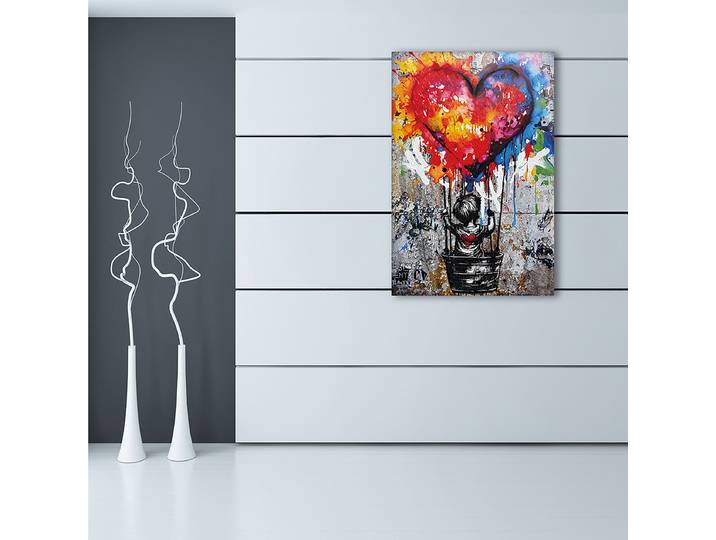 Leinwandbild Love Balloon Mischgewebe Multicolor 60 x 90cm