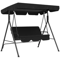 Outsunny Hollywoodschaukel Gartenschaukel 3-Sitzer mit Dach Stahl Schwarz