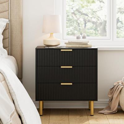 No Tall Bedside Table with 3Storage Drawers