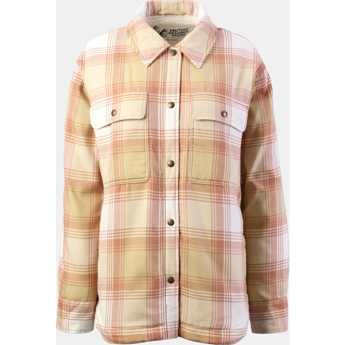 Marmot Wm's Ridgefield Sherpa Flannel Jacket light oak/papyrus (23936) L M15836-23936-L