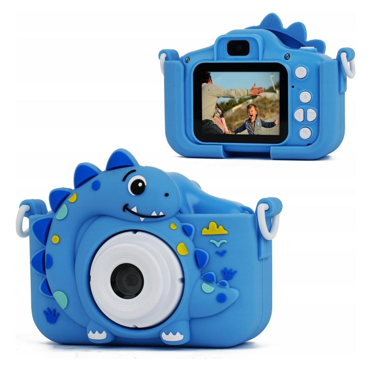 Xrec Aparat Cyfrow 48mp Kamera 1080p Dla Dziecka 5x Gry Mp3 X2 / Dinozaur Niebieski (SB9900)