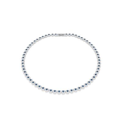 Collier SWAROVSKI "Schmuck Geschenk Una Halskette", blau (metallfarben, blau), Halsketten, Damen, Metall, Collier, mit Swarovski Kristall