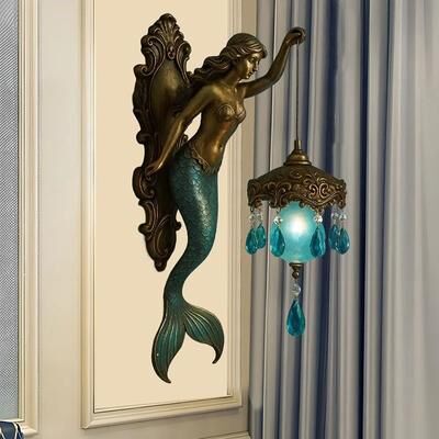 Uplift Picks Enchanted Mermaid Wall Lamp Vintage Ocean Decor Light Enchanted Mermaid Wall Lamp Vintage Ocean Decor Light