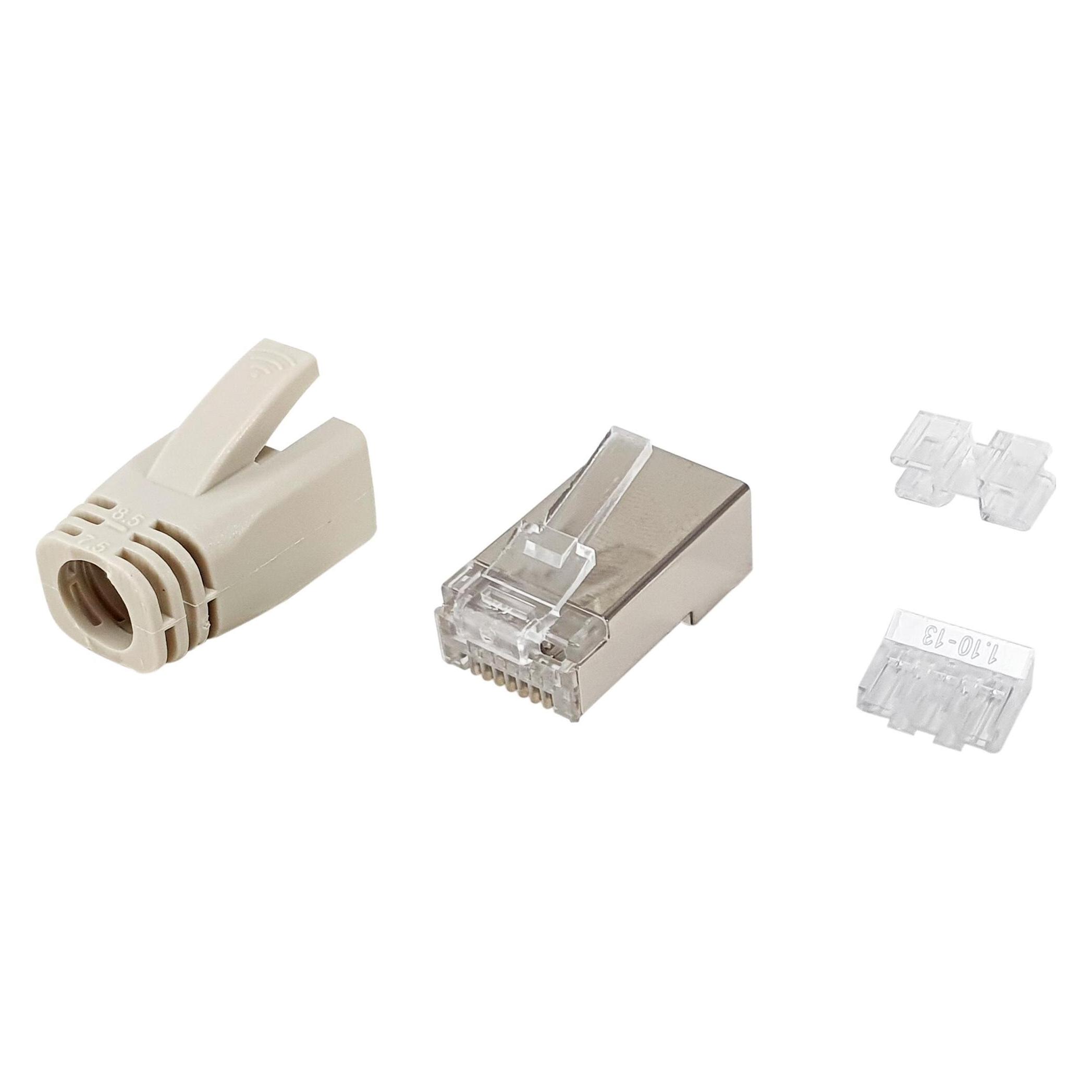 equip Steckverbinder Cat6A RJ45 100er Set UTP geschirmt (Netzwerkkabel Stecker) (121182)