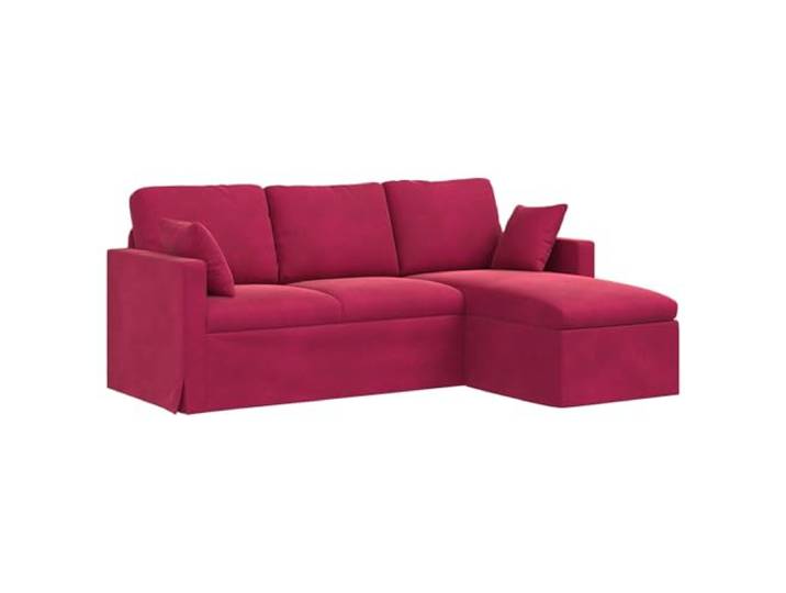 Todiikf Sofa Weinrot 198x134x80 cm Samt Metallrahmen Polstersofa Couch Ergonomische Couch mit Samtbezug, Schaumstoffpolsterung und Holzwerkstoff-Armlehnen für Wohnzimmer und Schlafzimmer.