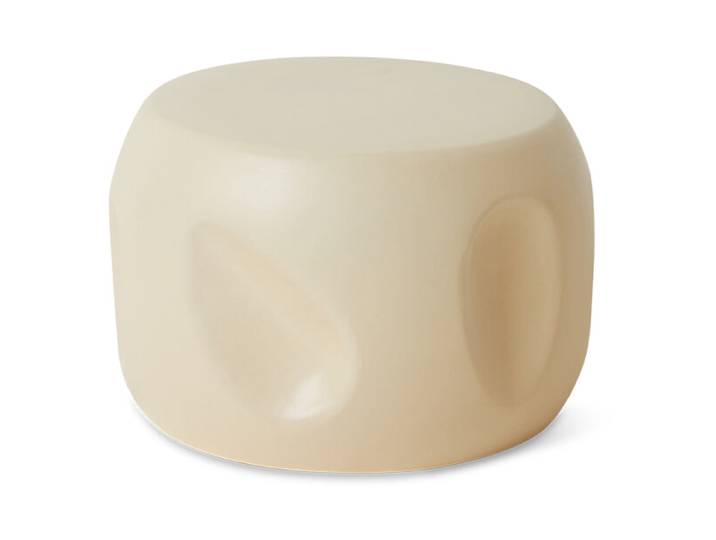 HKliving Ronde Bijzettafel Currents Keramiek, Ø50cm - Crème
