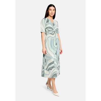 Midikleid BETTY BARCLAY "Damen mit Raffung", Damen, Gr. 44, Normalgrößen, mint, grün, Obermaterial: 95% Polyester, 5% Elasthan, körpernah lang, V-Ausschnitt, Kleider Midikleid