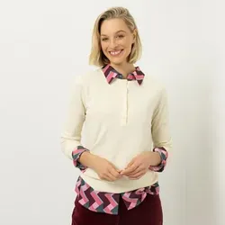 DAWID by Dawid Tomaszewski Pullover Henley-Ausschnitt figurumspielend
