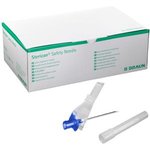 B.Braun Kanülen Sterican Safety, 100 Stück, 23G x 1,25 Zoll, blau.sterile Verweilkanüle