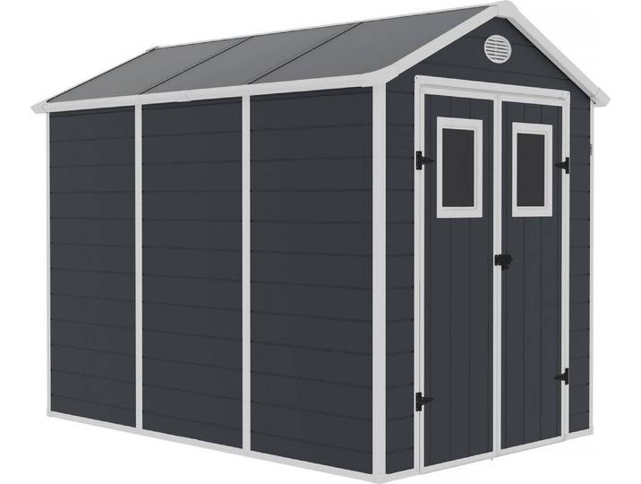Gerätehaus aus Harz \ Texas\ - 5,23 m² - Befestigungsset inbegriffen - Anthrazit