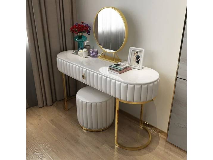 Commodes modernes de luxe chambre nordique Penteadeira coiffeuse LED miroir armoire de maquillage chambre rangement vanité meubles