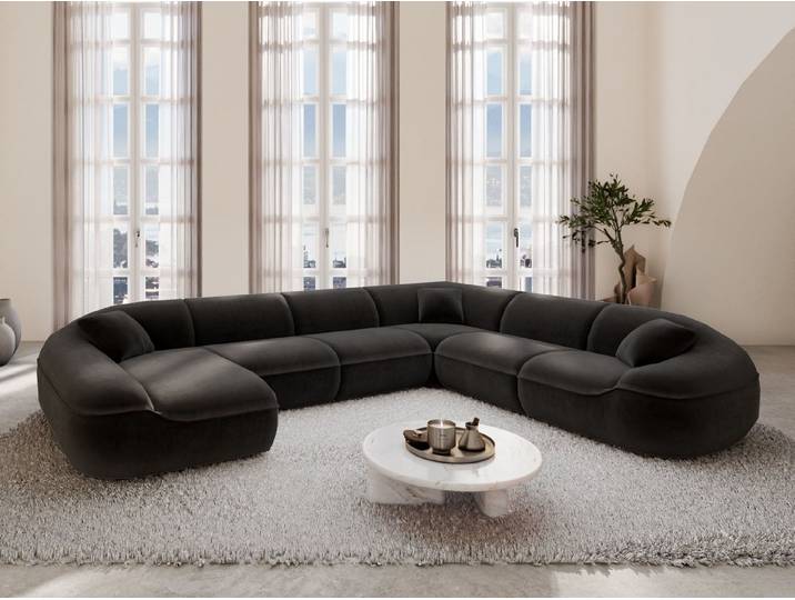 Sofa Dreams Wohnlandschaft XXL Stoff Wohnlandschaft Solmare U-Form, Wohnlandschaft, U-Form, Moderne Wohnlandschaft in U-Form, 2 Zierkissen inklusive