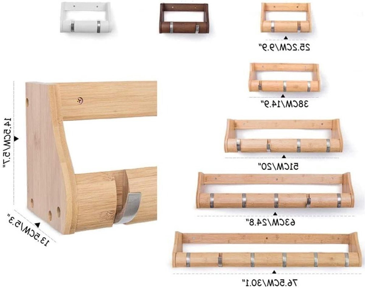 Handdoekhaken Wandkapstok met Bamboe Plank en Zinklegering