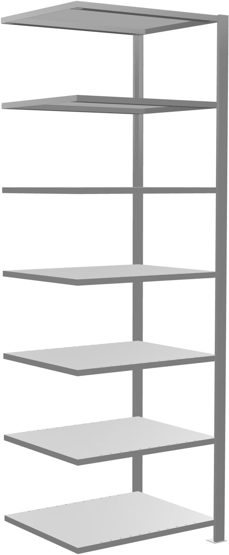 Schulte Anbauregal Büro-Steckregal MULTplus150 2300 x 750 x 600 mm 7 Fachböden Längenriegel verzinkt mit Mittelanschlag ; Schulte Lagertechnik (17751)