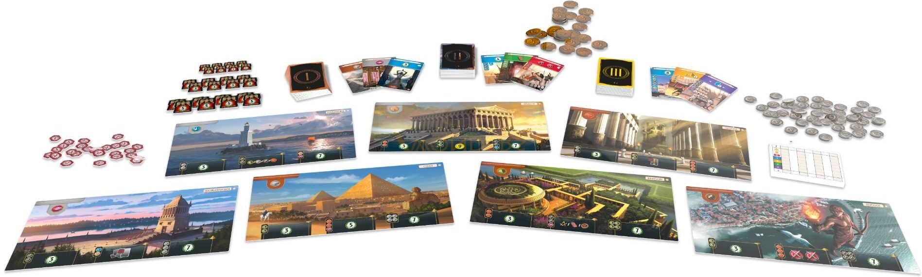 7 Wonders 2nd Edition Board Game, Ages 10+, Card-Drafting Strategy Game by Repos