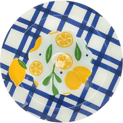 "Pavilion Lemons Glass Platter with Bowl - 11.5"""