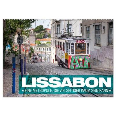 Lissabon - Eine Metropole, die vielseitiger kaum sein kann. (Wandkalender 2027 DIN A2 quer), CALVENDO Monatskalender