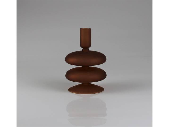 Kerzenhalter AM DESIGN aus Glas , braun, B:10cm H:16cm, Glas, Kerzenhalter, Kerzenhalter, 2er Set, BxH: 10x16 cm