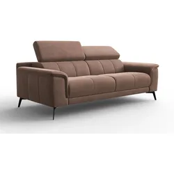 SOFA FIERO 3-Sitzer, Brauner Veloursstoff