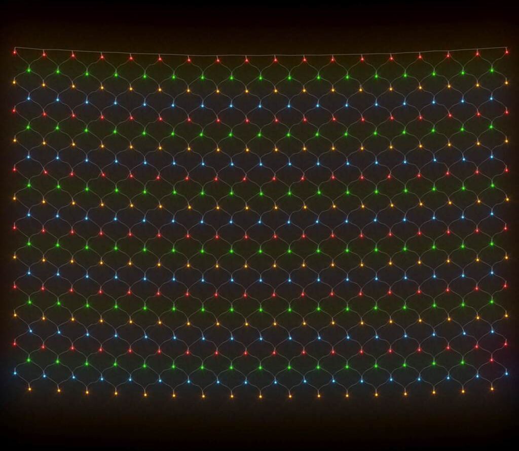 vidaXL Filet lumineux coloré de Noël 4x4 m 544 LED Intérieur/extérieur